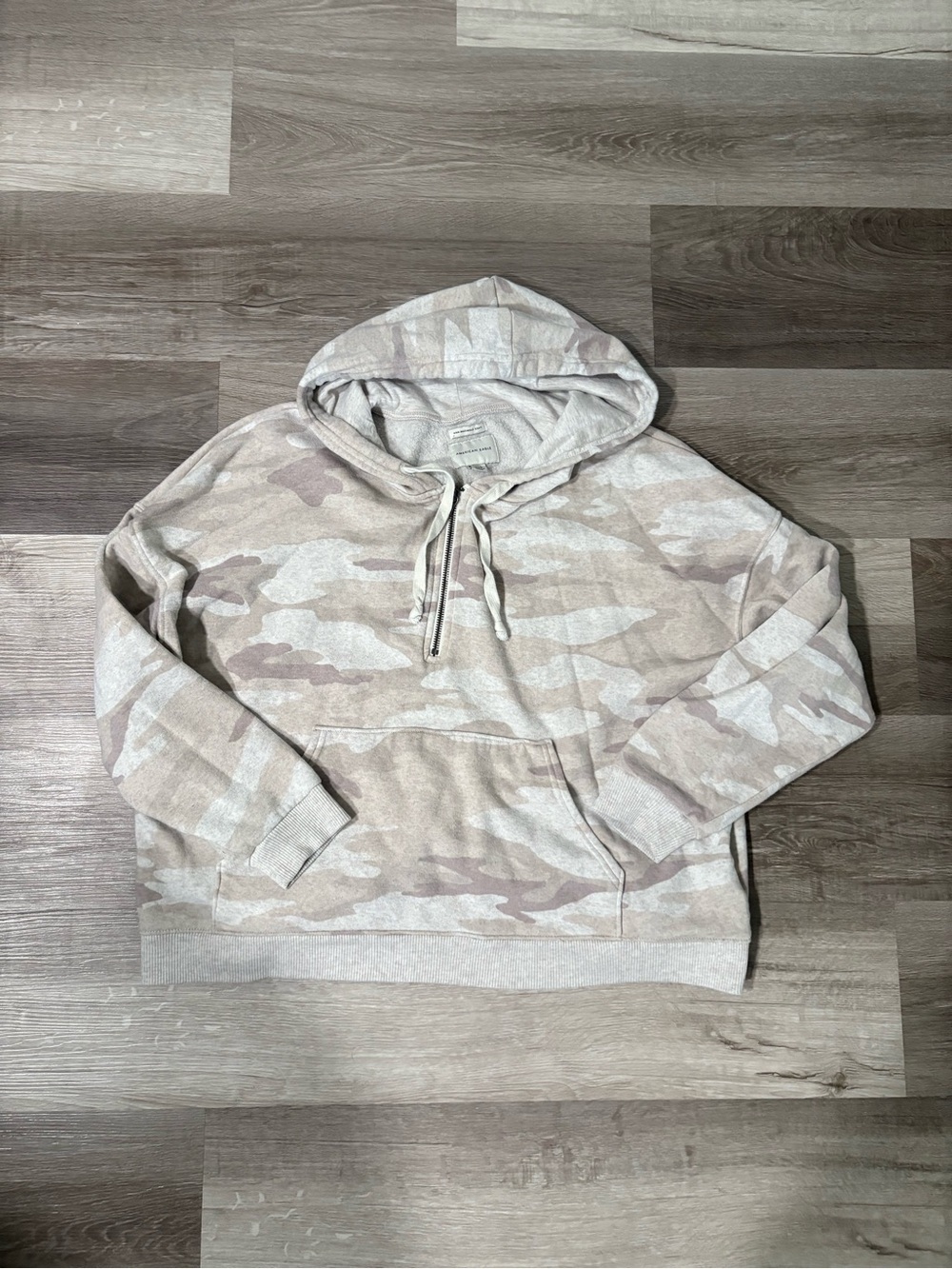 Americana Eagle Hooded Pullover Sweatshirt - Light Tan Camo